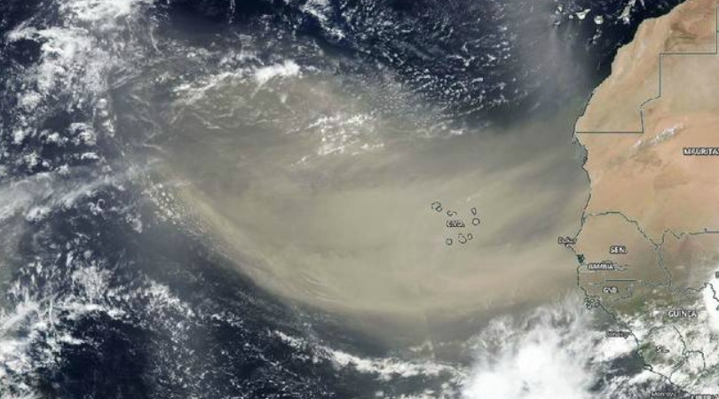 nuvem de poeira saara caribe