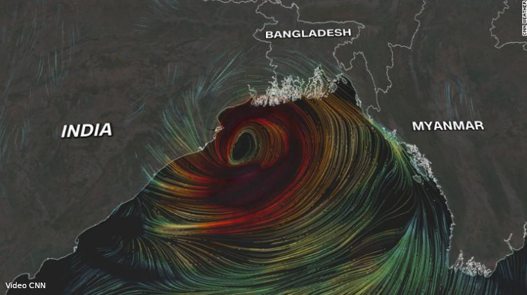 Índia ciclone Yaas