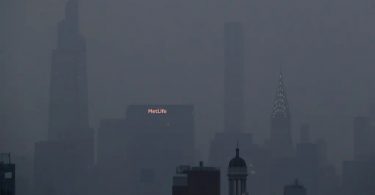 Nova York fumaça de incêndios