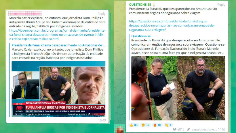 Bruno e Dom bolsonarismo desinformação