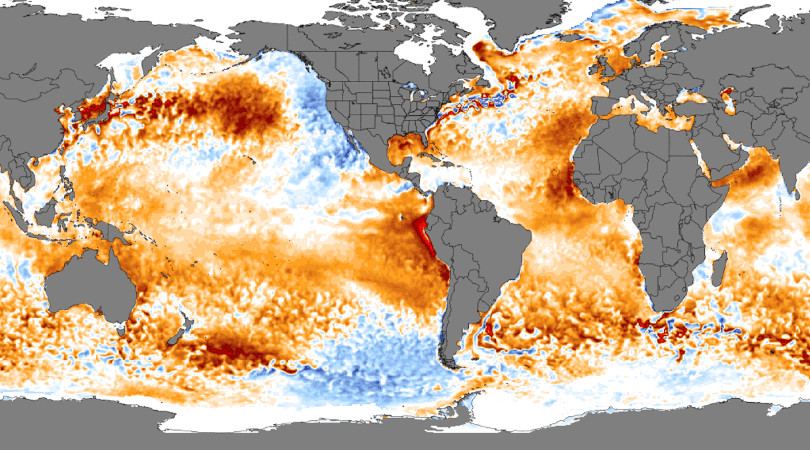 aquecimento dos oceanos