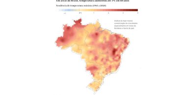 Brasil Norte aumenta 3 graus temperatura