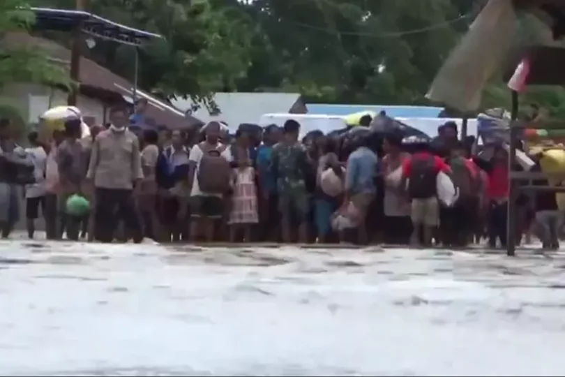 inundação deslizamento Indonésia