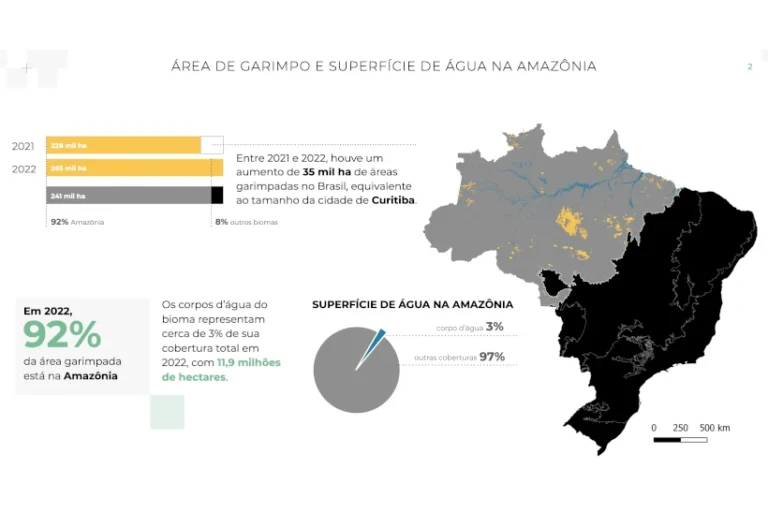 garimpo superfície água Amazônia