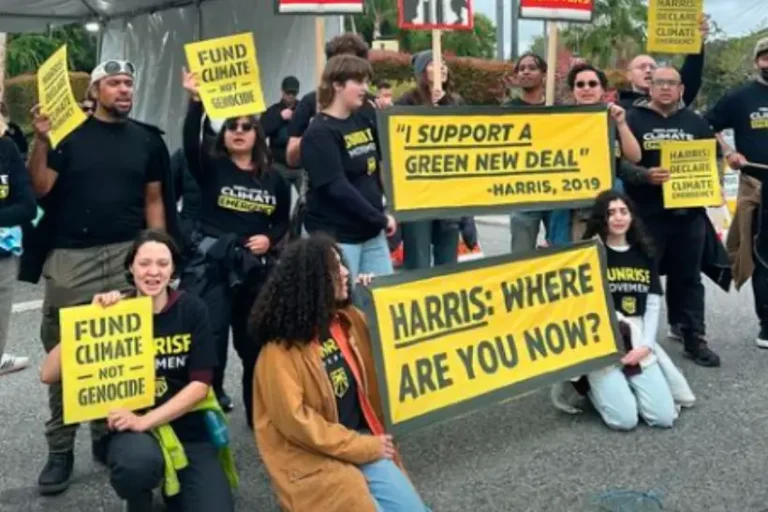 Ativistas falta de detalhes planos climáticos Harris EUA