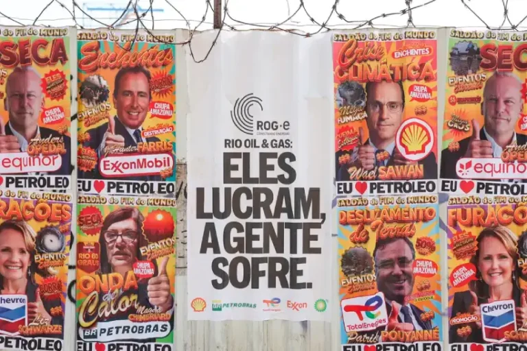 protesto contra combustíveis fósseis feira petróleo gás RJ