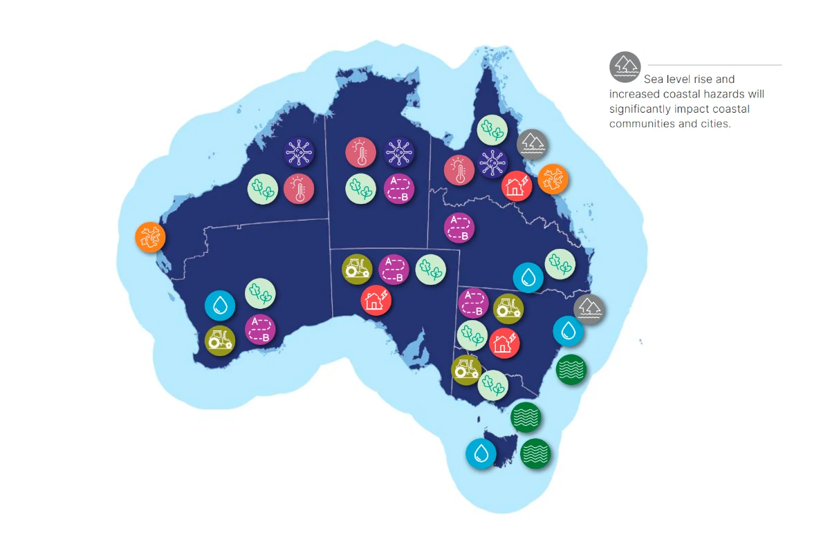 austrália elevação nível do mar