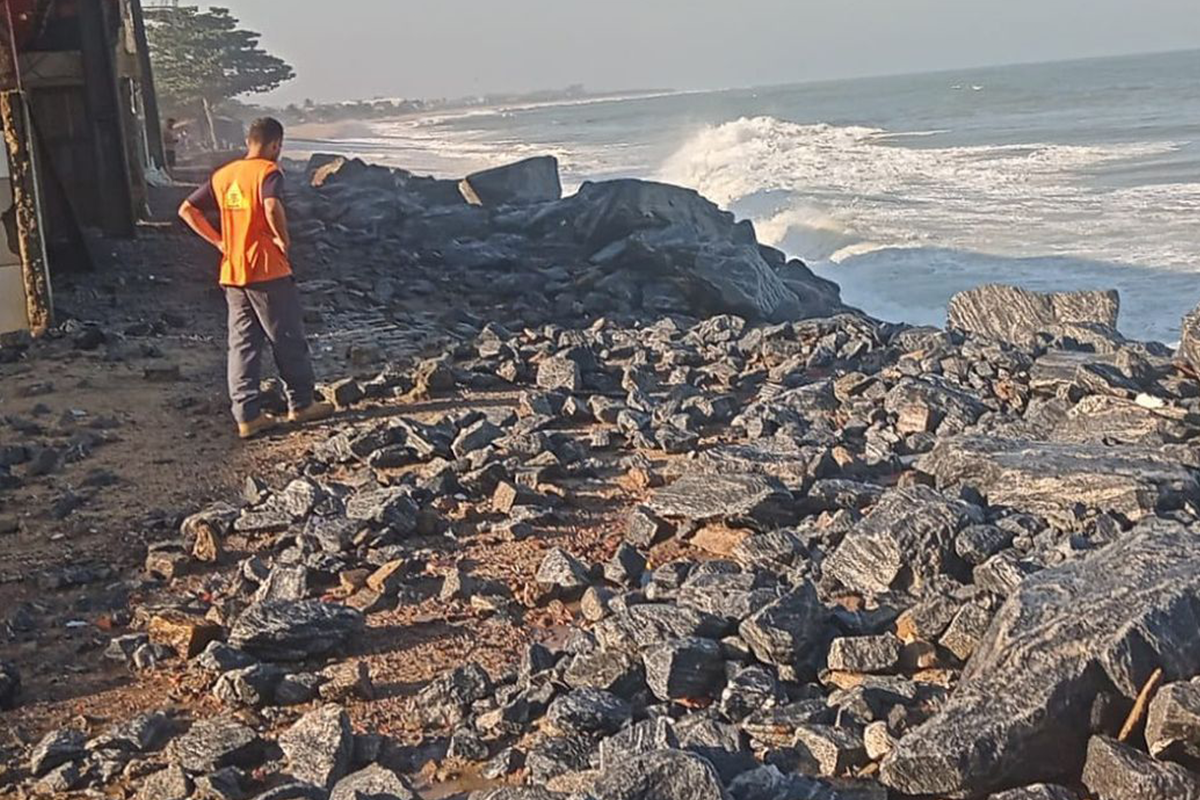 elevação nível do mar erosão praias brasileiras