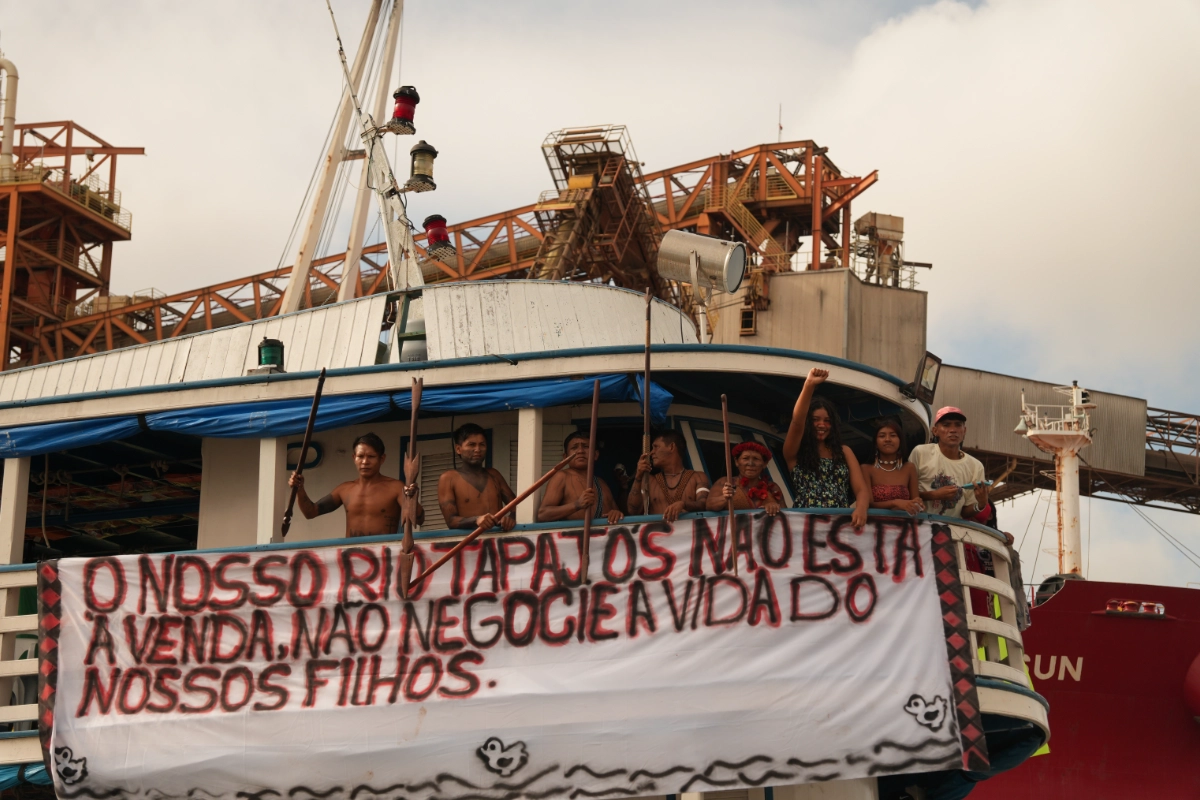 indígenas kayapó panará munduruku protesto dragagem tapajós
