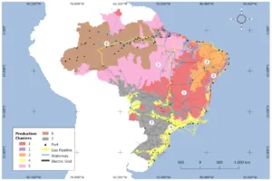 regiões brasil produção de h2o