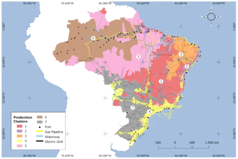 regiões brasil produção de h2o